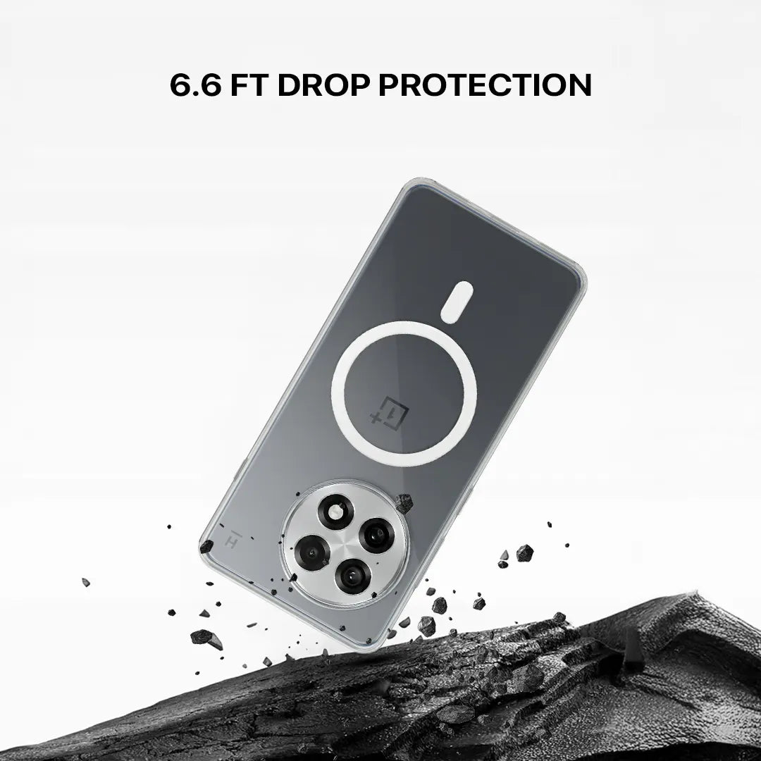 OnePlus 13R slim transparent case with strong N52 MagSafe magnets