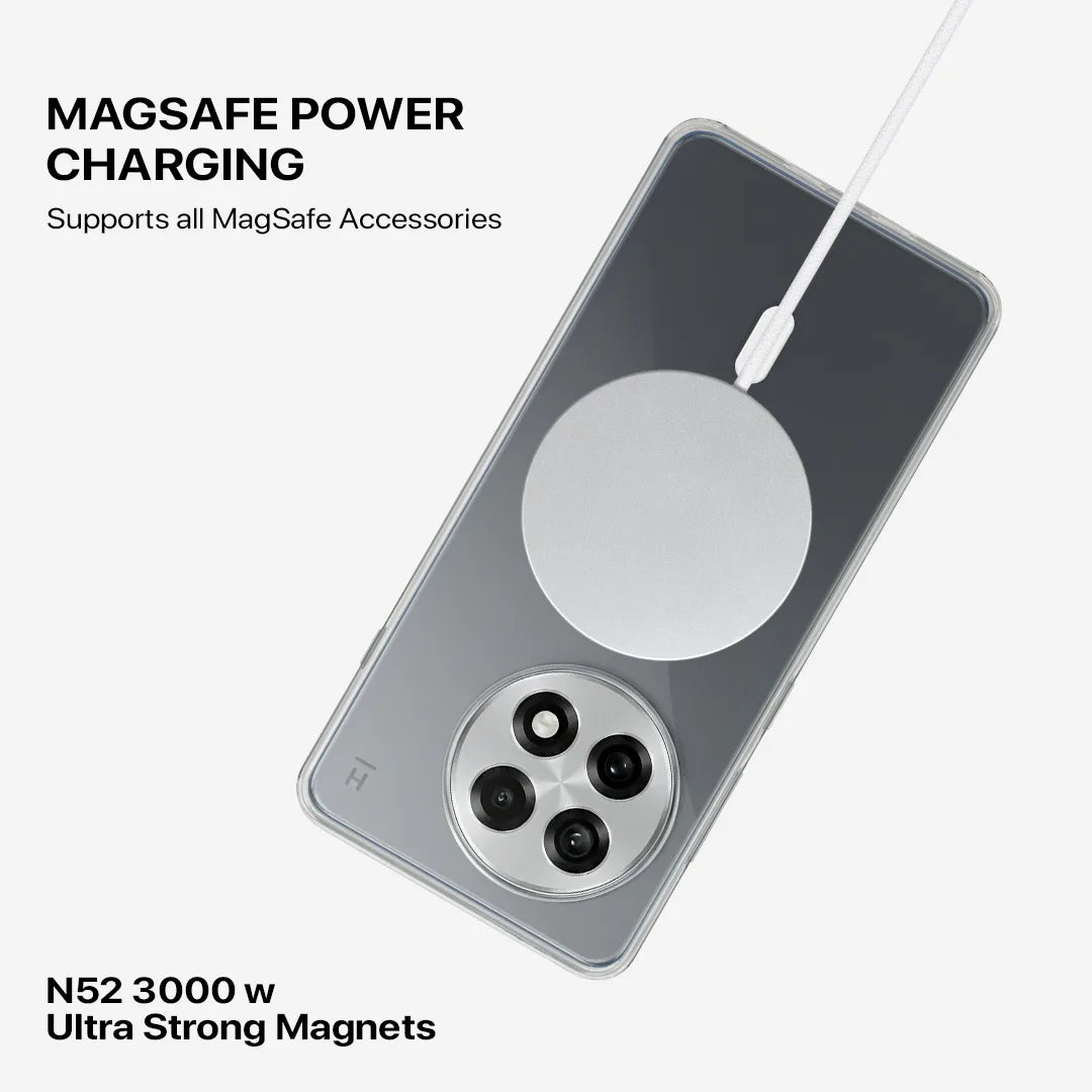 Clear protective phone case for OnePlus 13R with UV anti-yellow coating