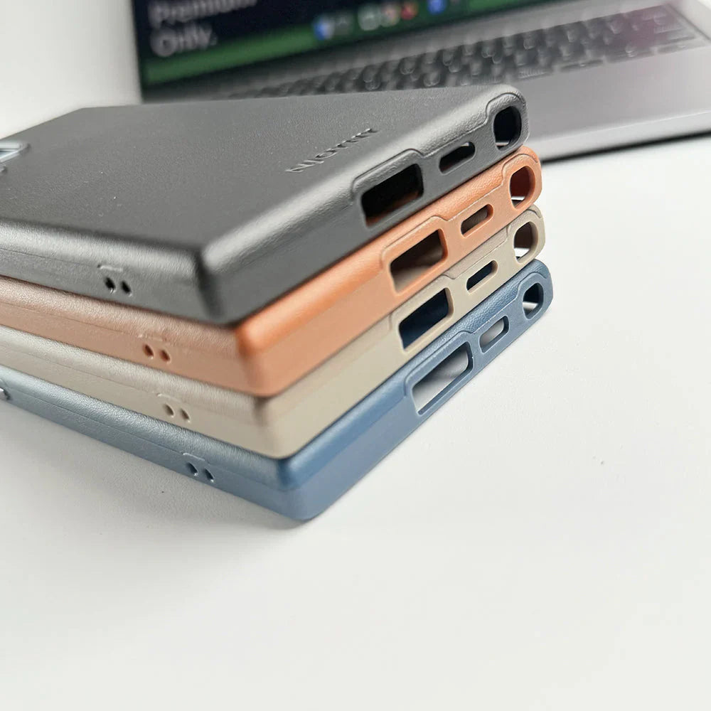 Original Samsung Metal Button Leather Case  - New Arrival.