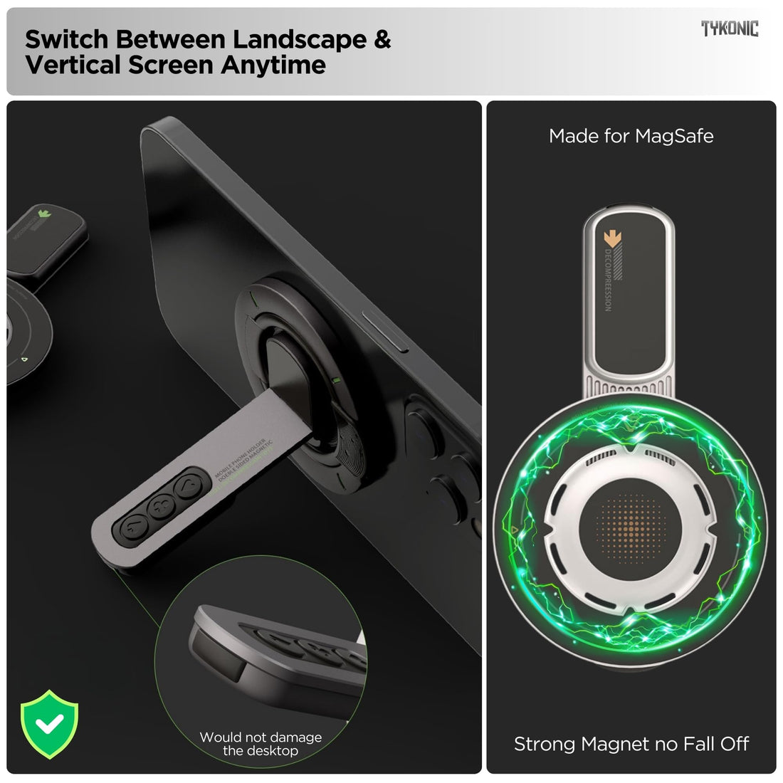 Magnetic Grip Stand for iPhone and Android