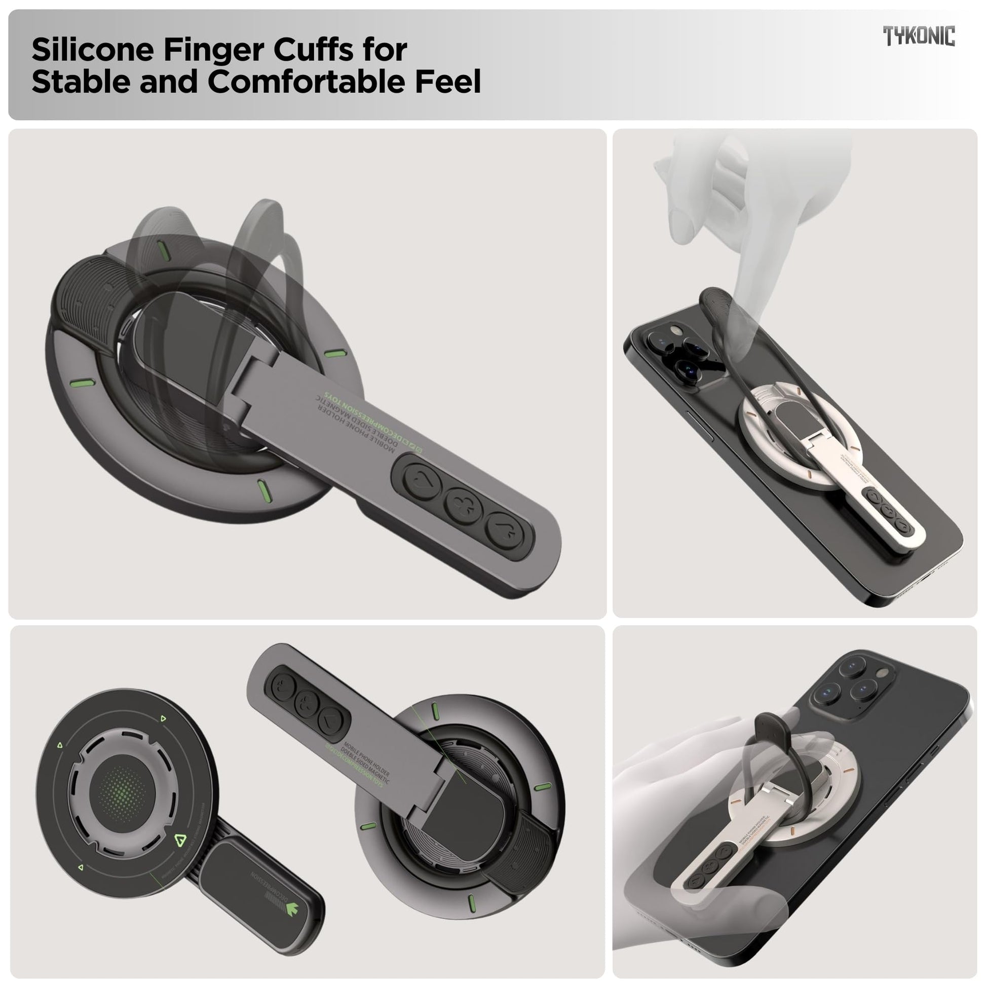 Foldable Magnetic Phone Stand with Ring Holder