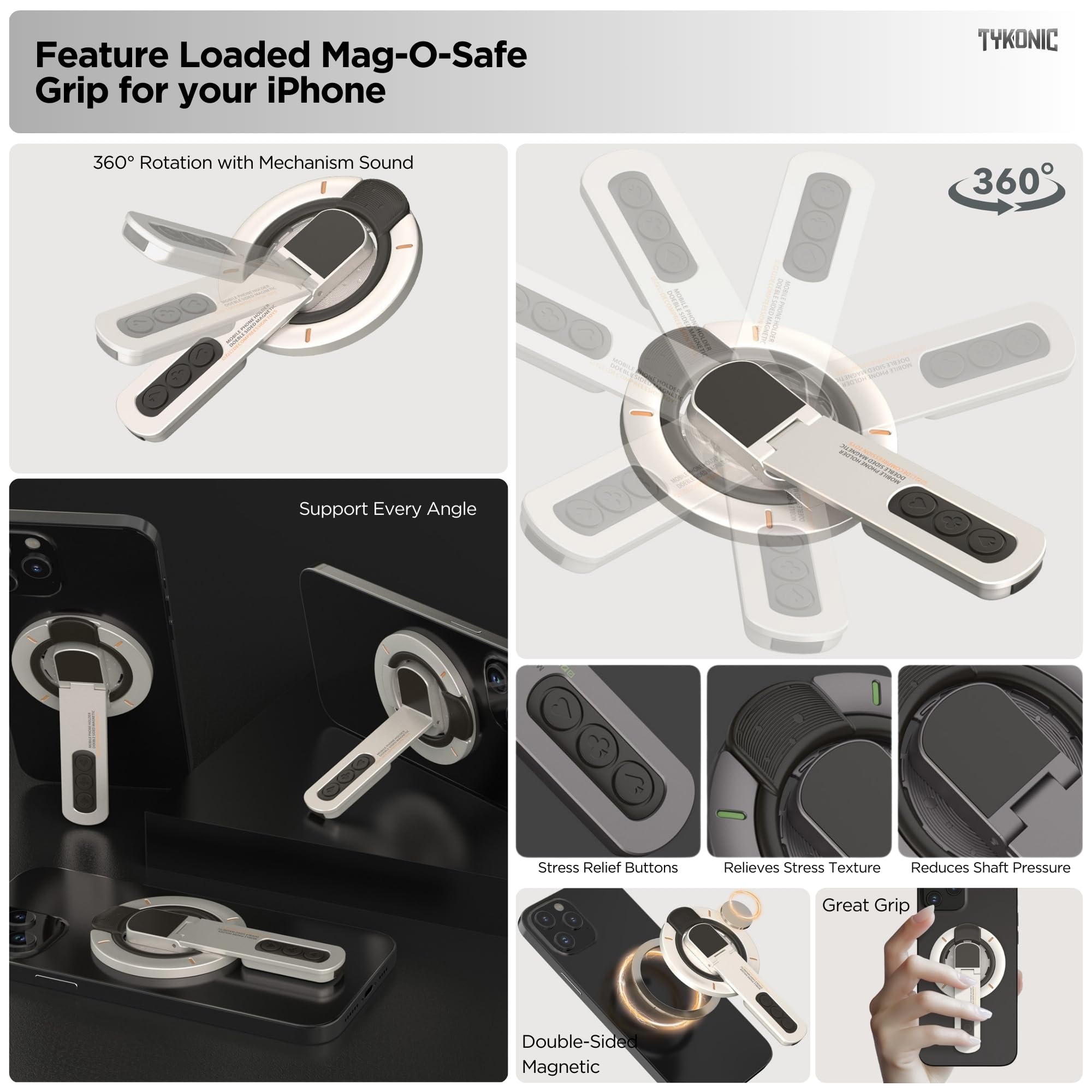 Universal Phone Ring Grip and Kickstand