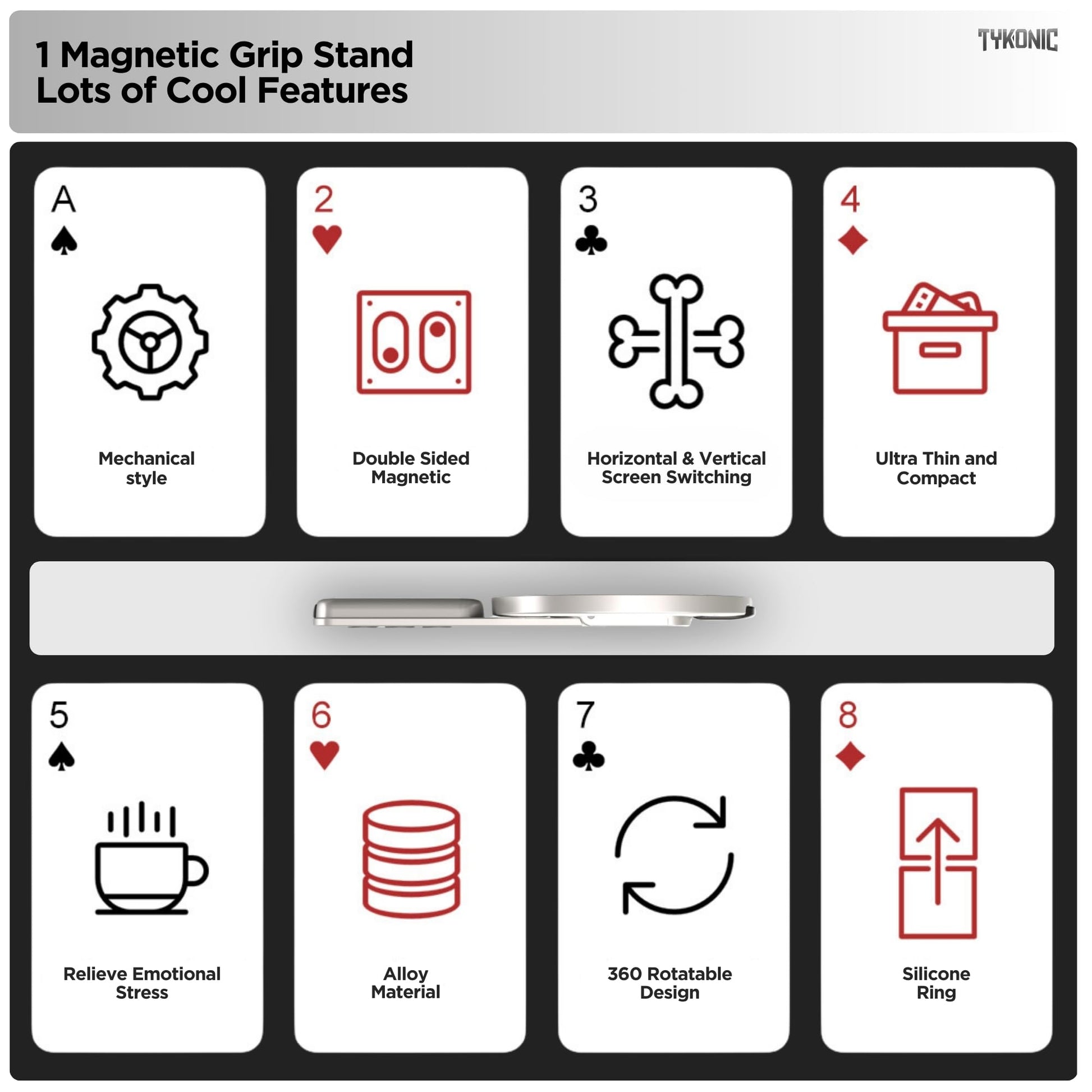 Adjustable Magnetic Stand for Hands-Free Viewing