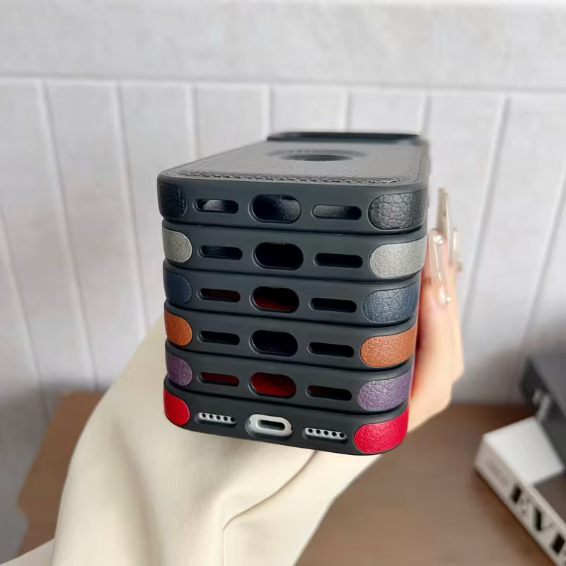 Premium Lychee Leather Back Cover for iPhone 17 Pro Max