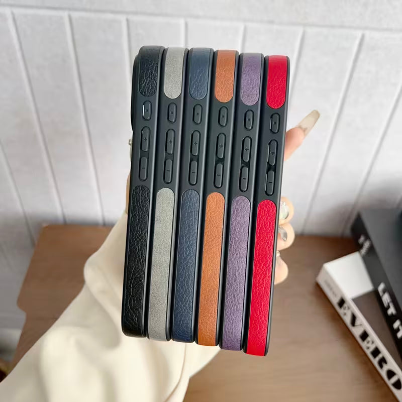 Premium Lychee Leather Back Cover for iPhone 17 Pro Max