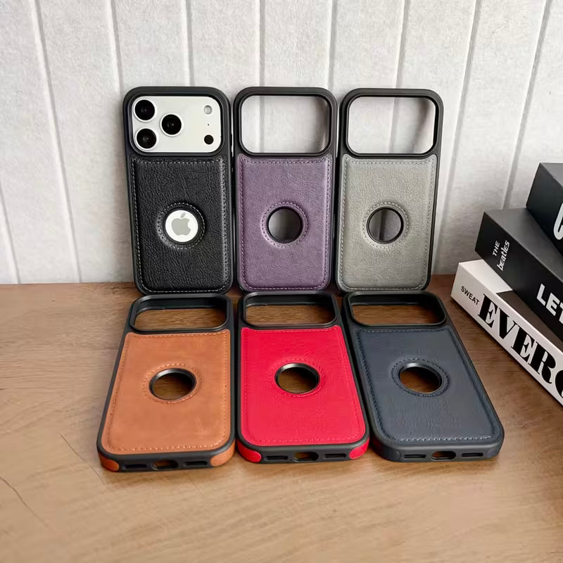 Premium Lychee Leather Back Cover for iPhone 17 Pro Max