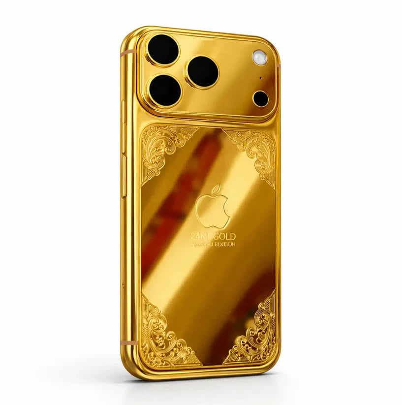 24K gold plated iPhone 17 Pro Max premium designer back cover