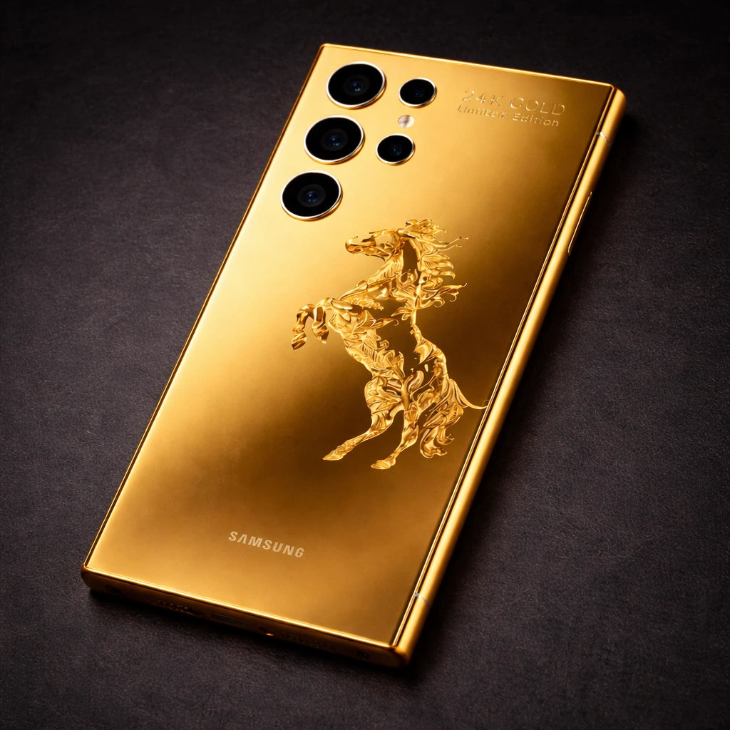 Luxury Royal Horse 24KT Gold Plated Designer Mobile Case