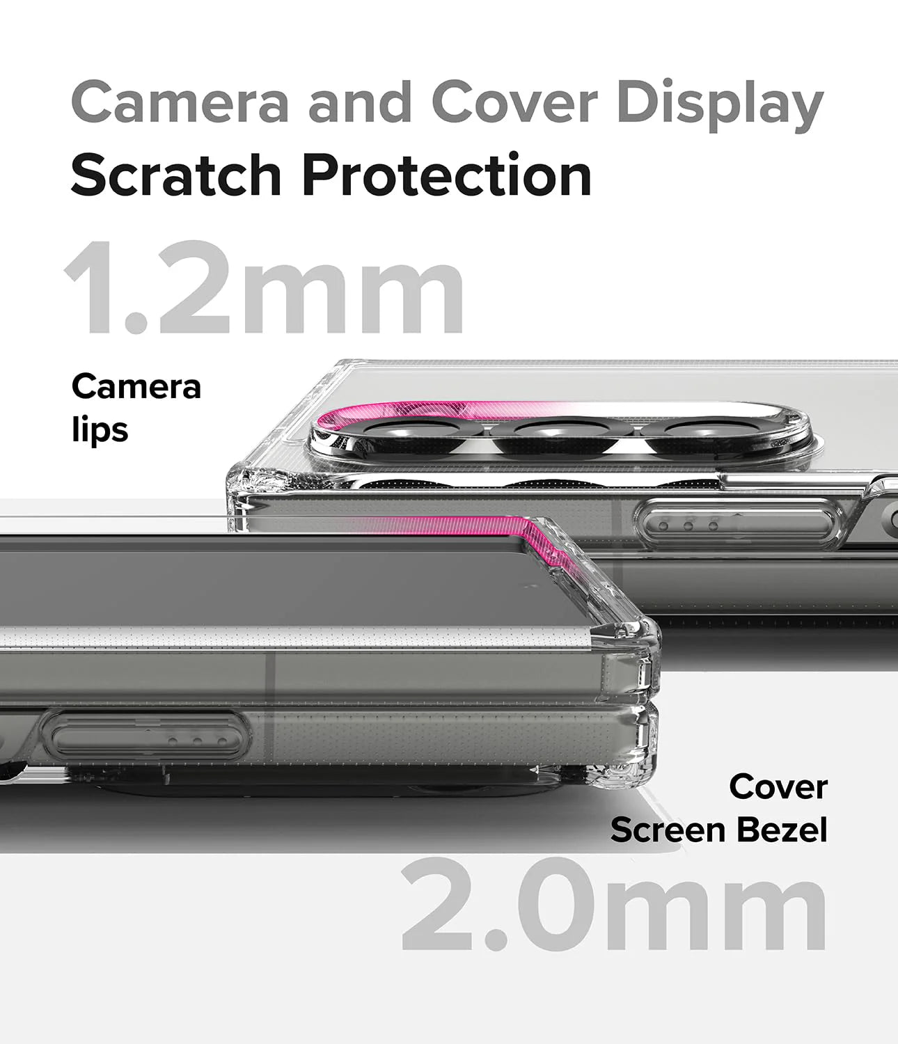 Minimal clear case with raised edges for Z Fold 6