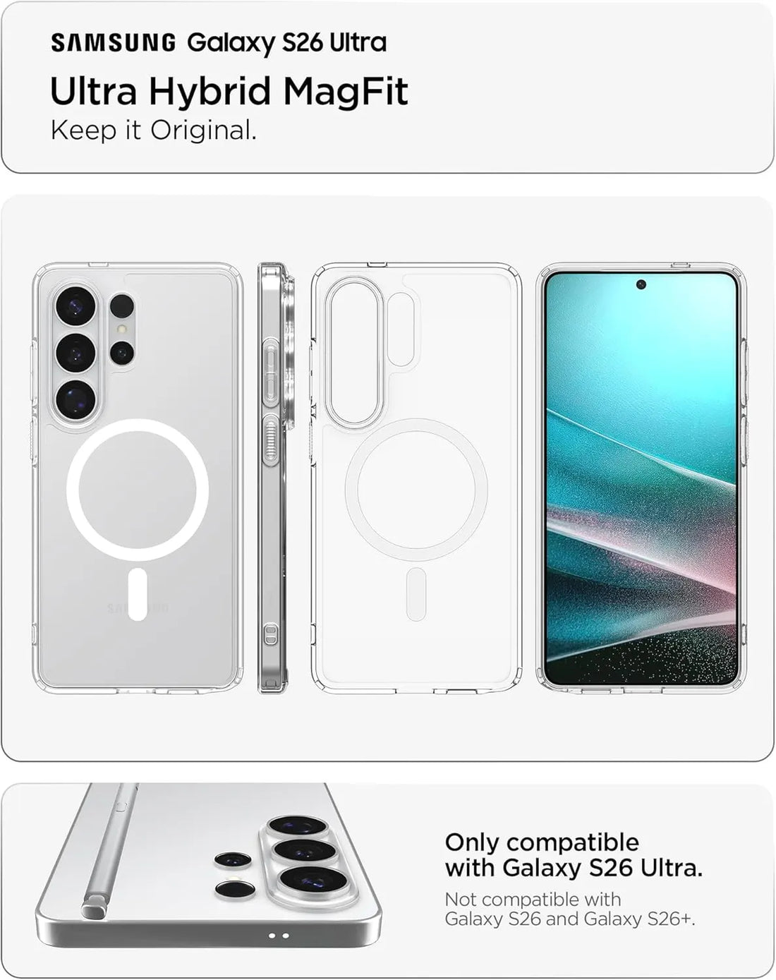 Samsung Galaxy S26 Ultra Transparent MagSafe Case