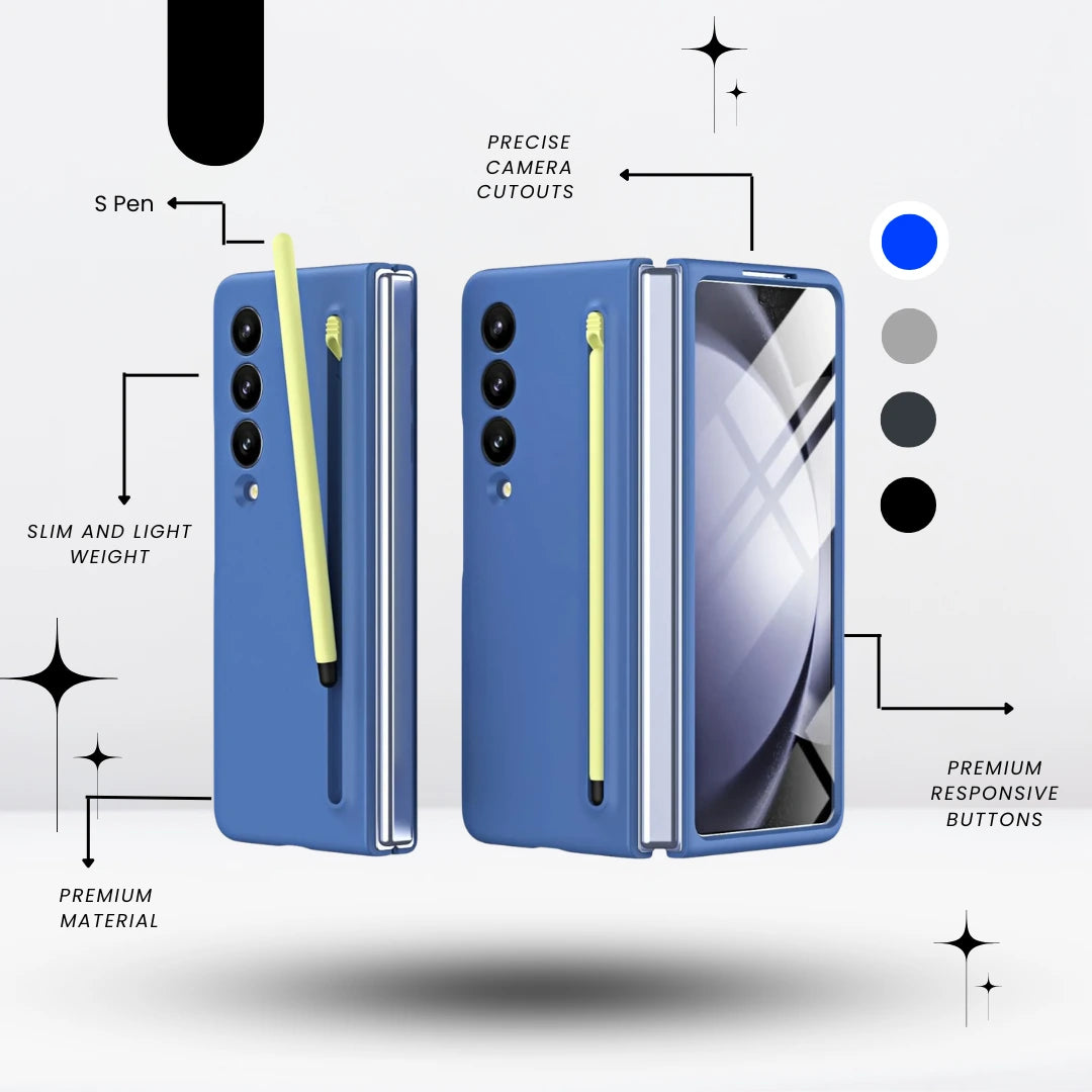 Samsung Z Fold S Pen Glass Case Blue