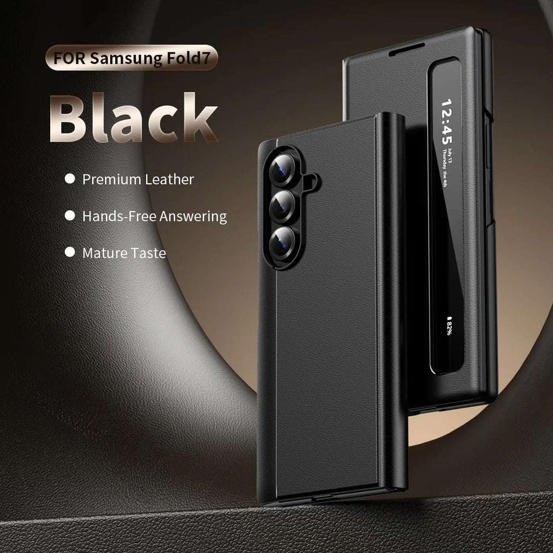 Smart Side Window Leather Flip Case