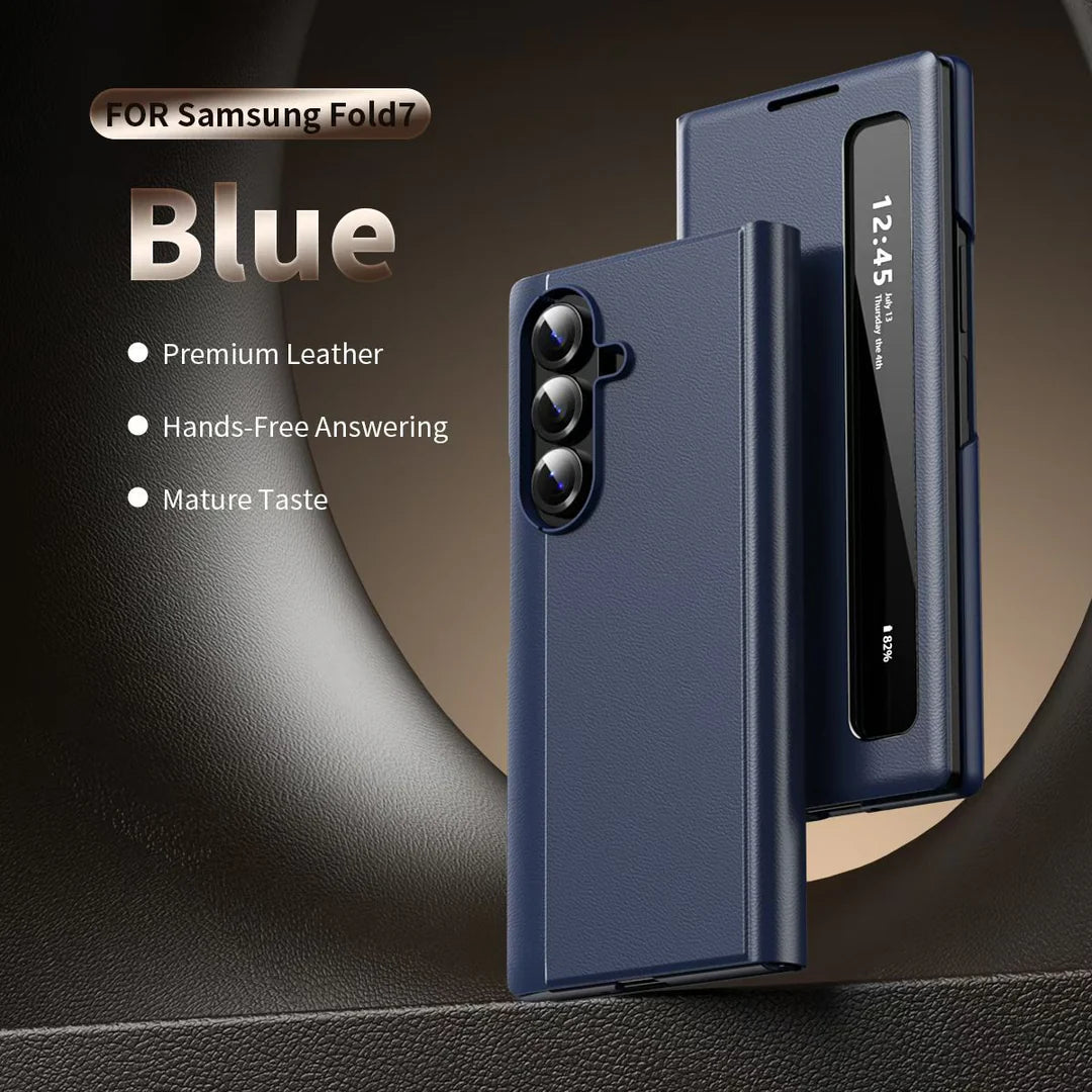Smart Side Window Leather Flip Case