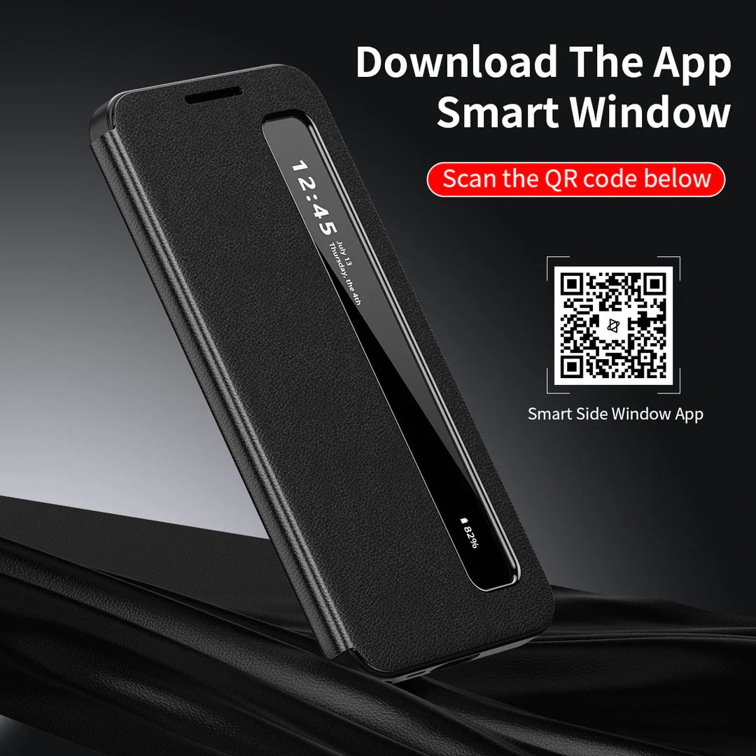 Smart Side Window Leather Flip Case