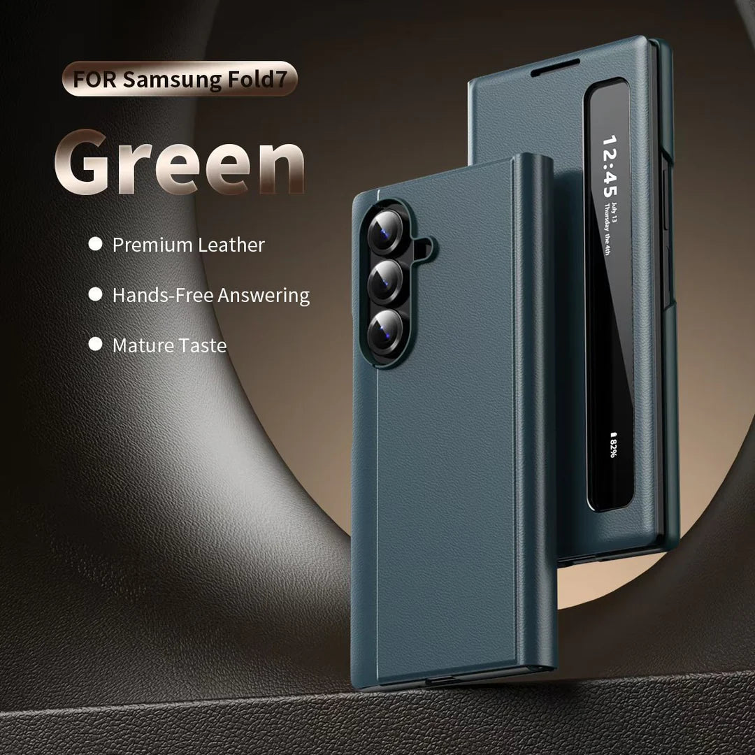 Smart Side Window Leather Flip Case