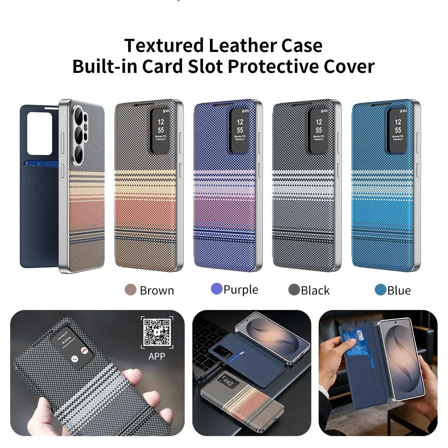 Smart View Textured Leather Armor Case