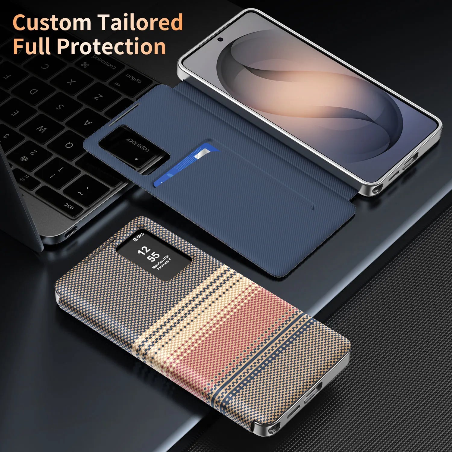 Smart View Textured Leather Case