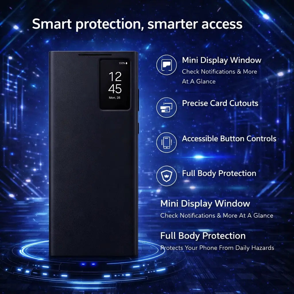 Smart View Wallet Case for smartphone black