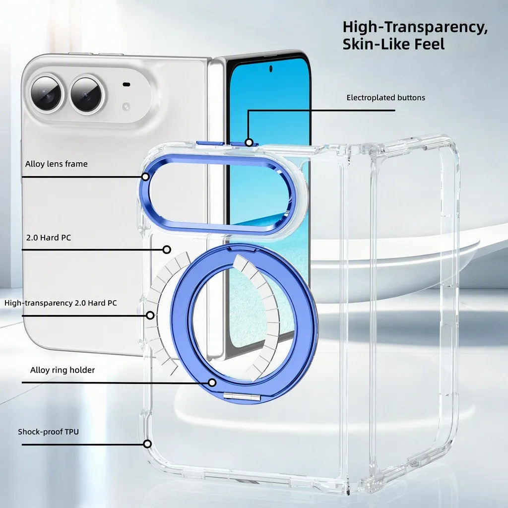 J-CASE iPhone Duo Transparent Case with Rotating Ring Stand
