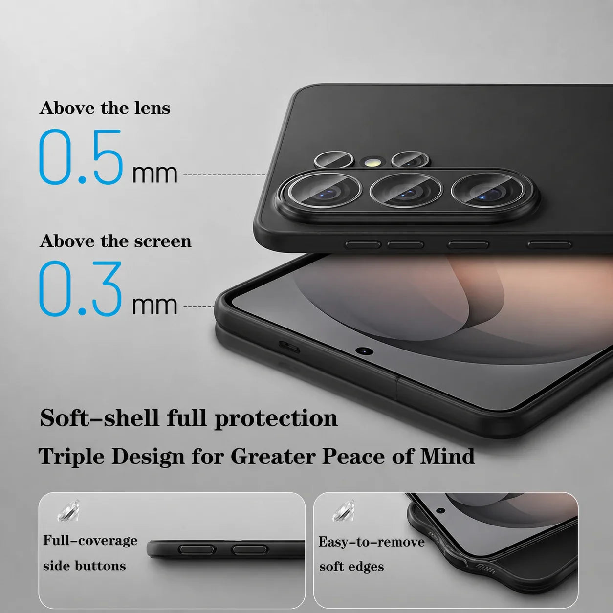 Premium ultra slim Samsung case with soft-touch grip