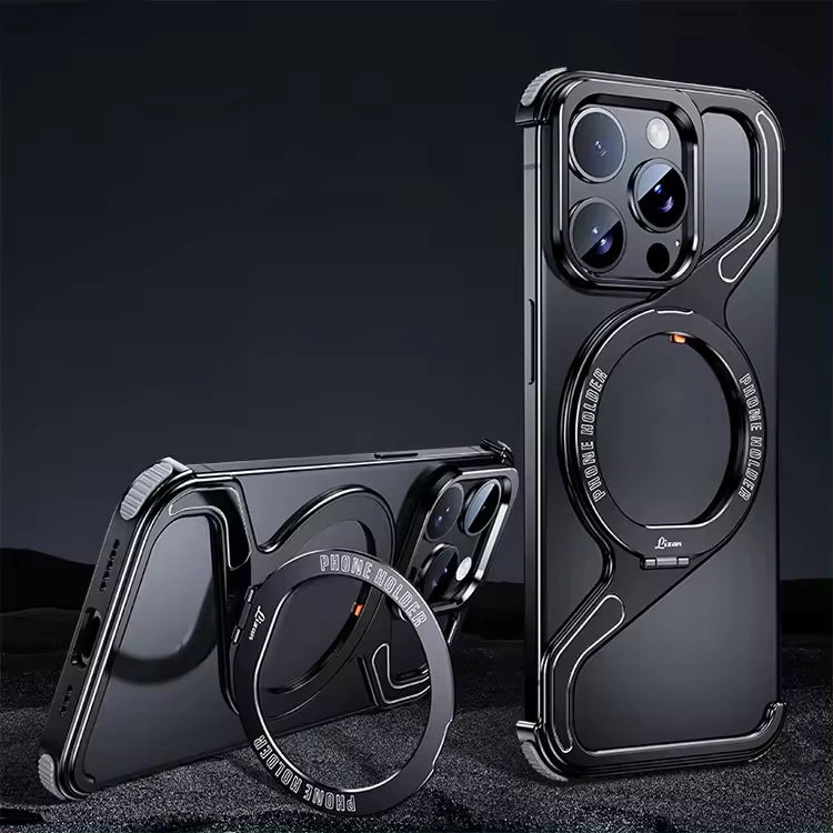 Titanium Magnetic Stand Case For iPhone Series.