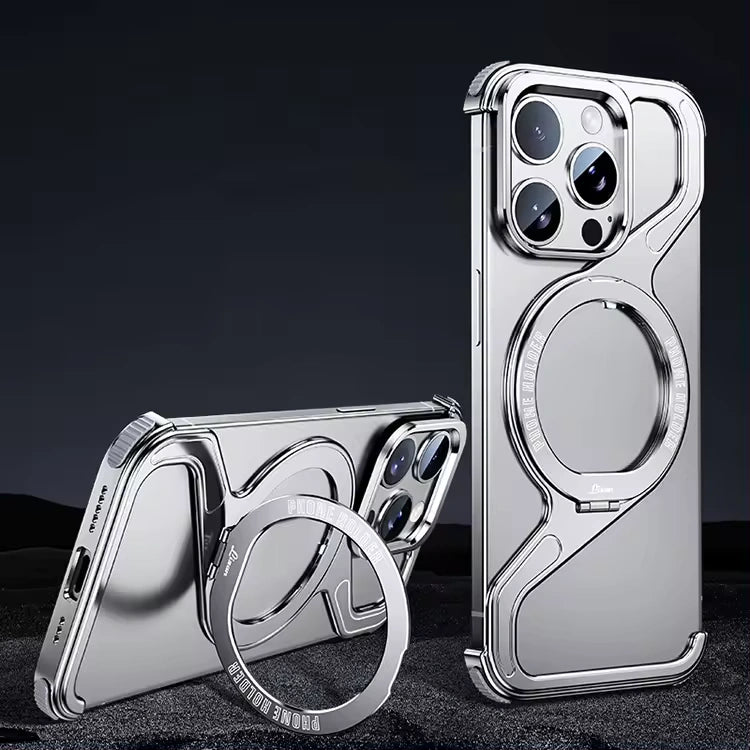 Titanium Magnetic Stand Case For iPhone Series.