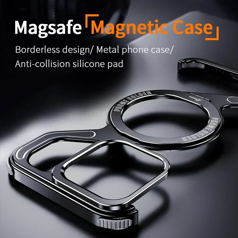 Titanium Magnetic Stand Case For iPhone Series.