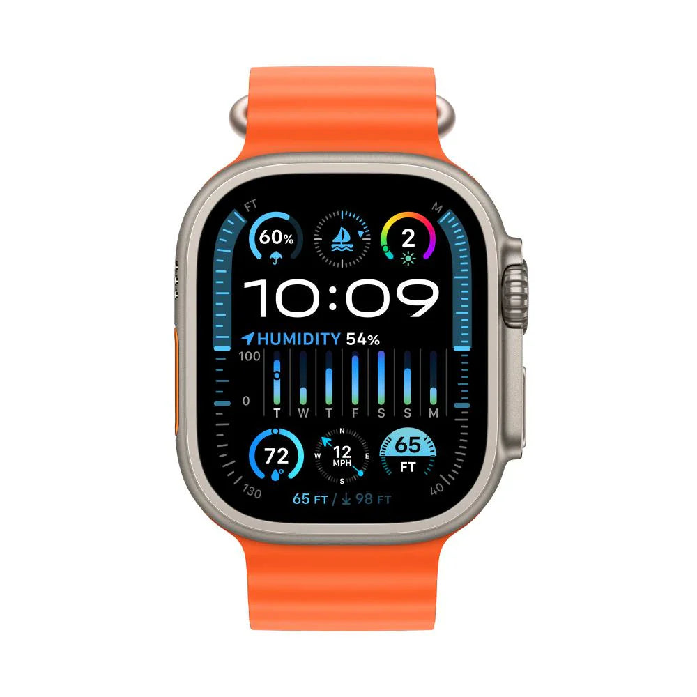 Master Copy Apple Watch Ultra 2 GPS+Cellular with Orange Ocean Band - M/L (49mm Display, Titanium Case)