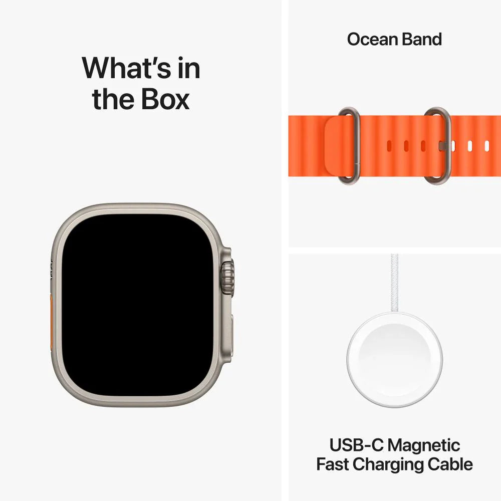 Master Copy Apple Watch Ultra 2 GPS+Cellular with Orange Ocean Band - M/L (49mm Display, Titanium Case)