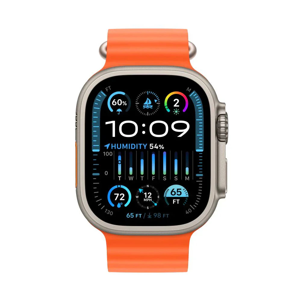 Apple Watch Ultra 2 [GPS + Cellular 49 mm] Smartwatch, Sports Watch with Black Titanium Case with Black Ocean Band. Fitness Tracker, Precision GPS, Action Button, Bright Retina Display.
