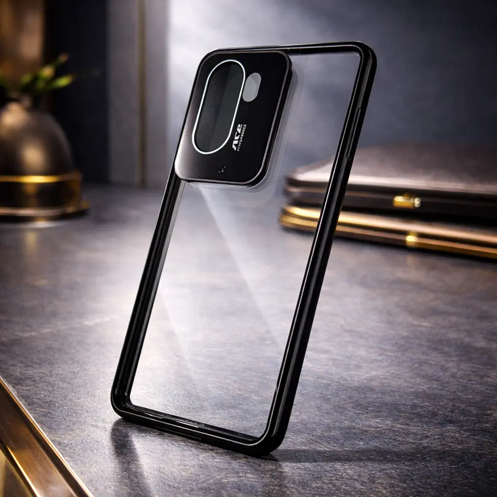Ultra Fusion Protection Case with crystal clear back and reinforced black frame