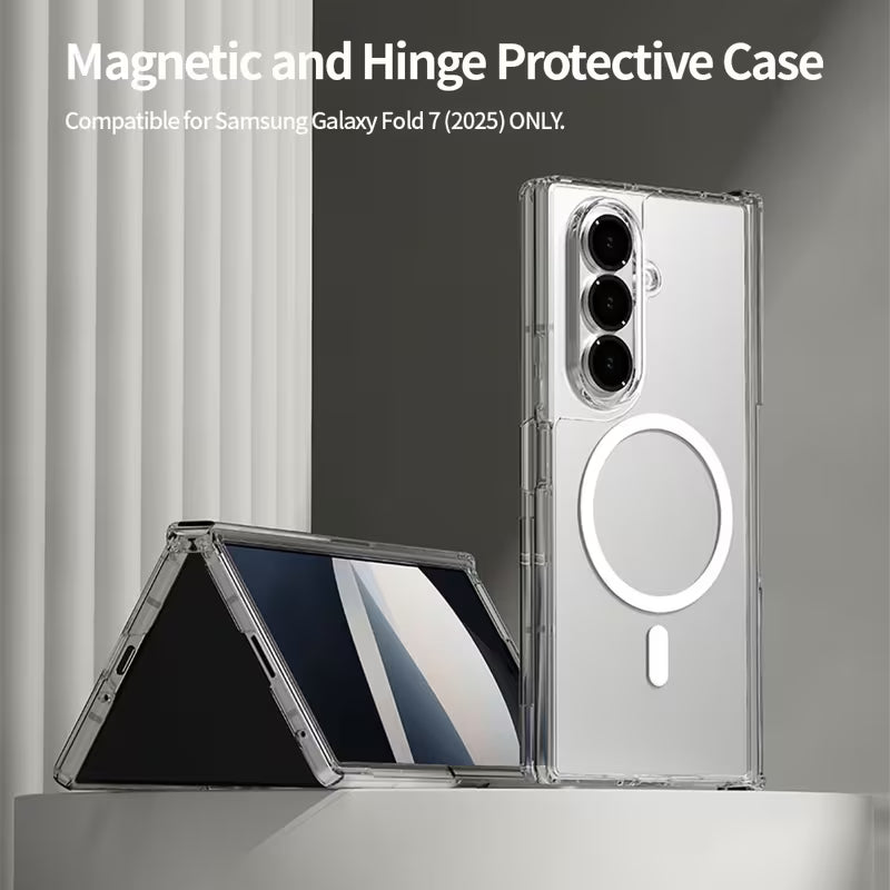 Samsung Galaxy Z Fold 7 Clear Magnetic Hinge Case