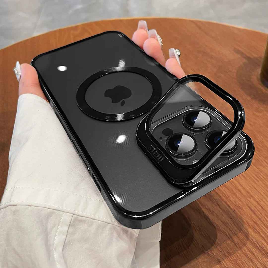 MagSafe Camera Protector Stand Case for iPhone - Luxury Style and Function