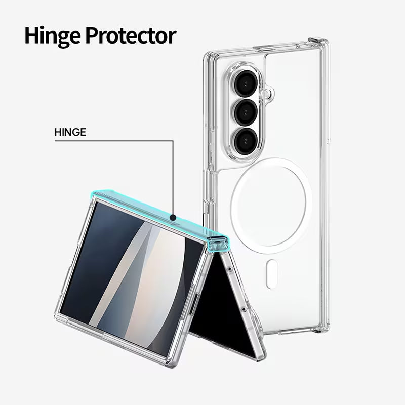 Samsung Galaxy Z Fold 7 Clear Magnetic Hinge Case