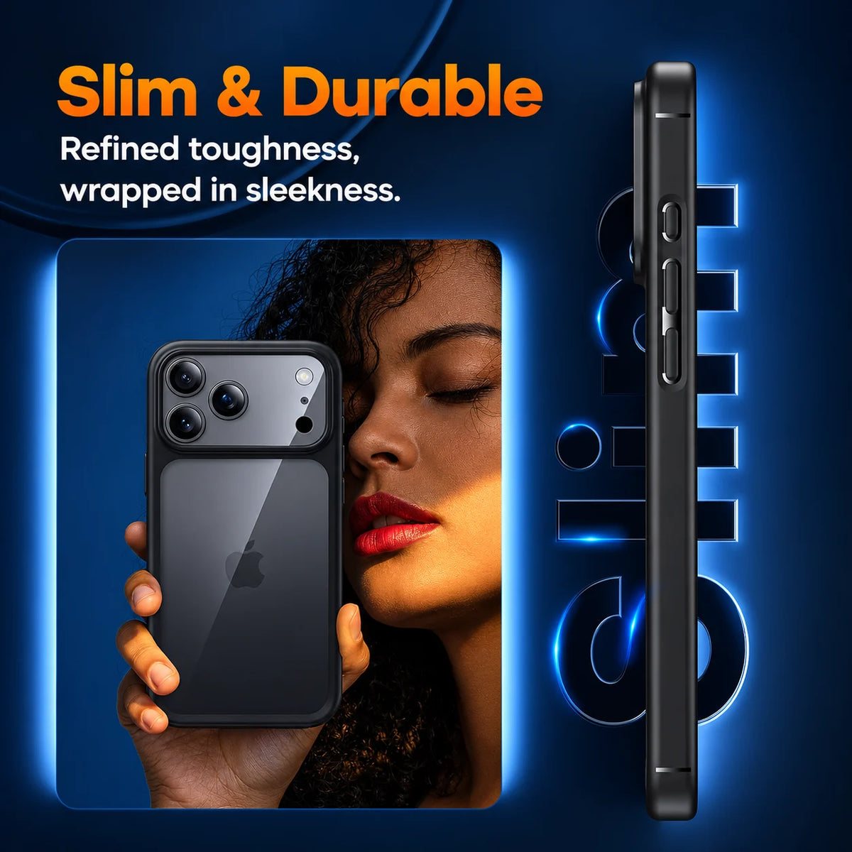 Military-Grade Shockproof Transparent Back Cover