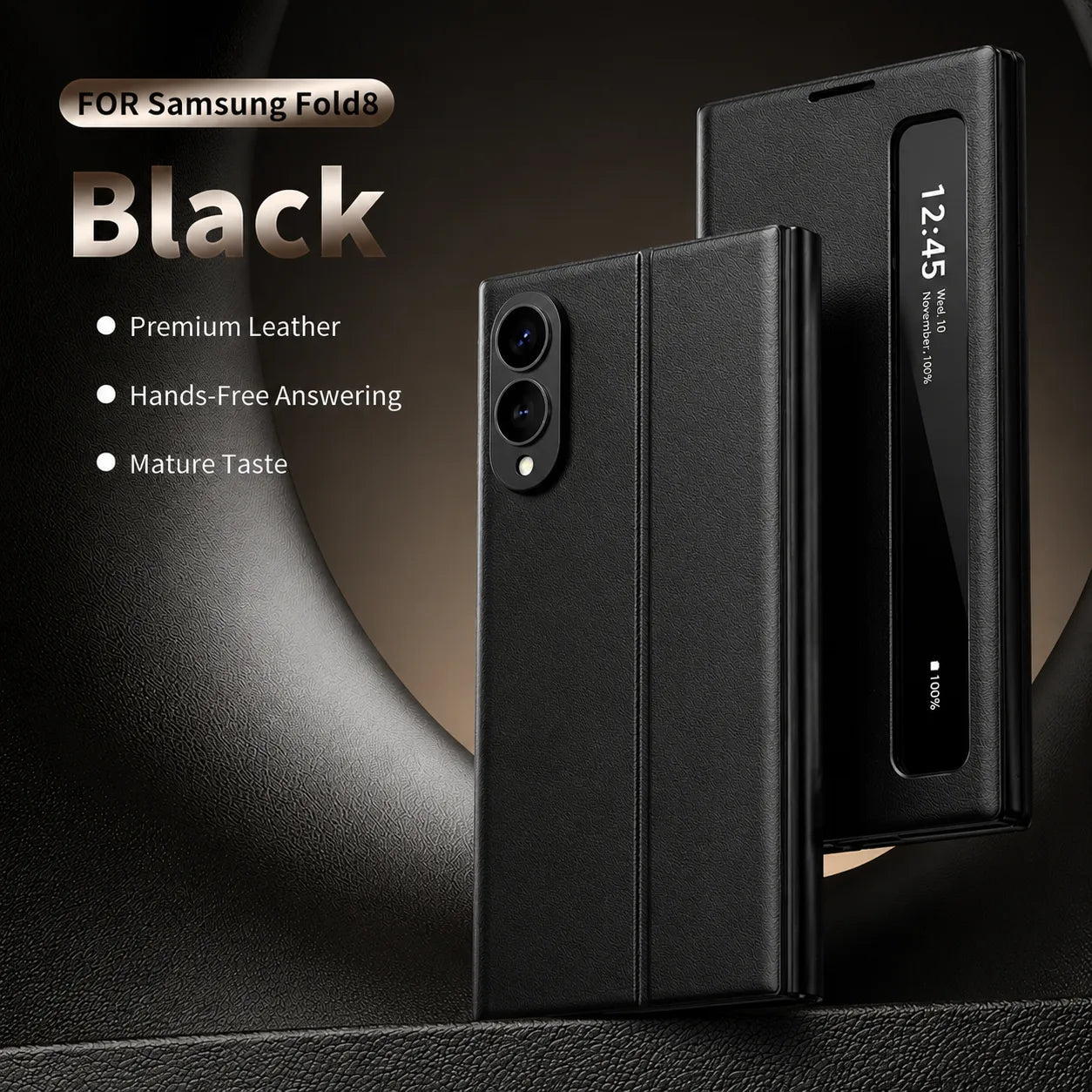 Smart Side Window Leather Flip Case