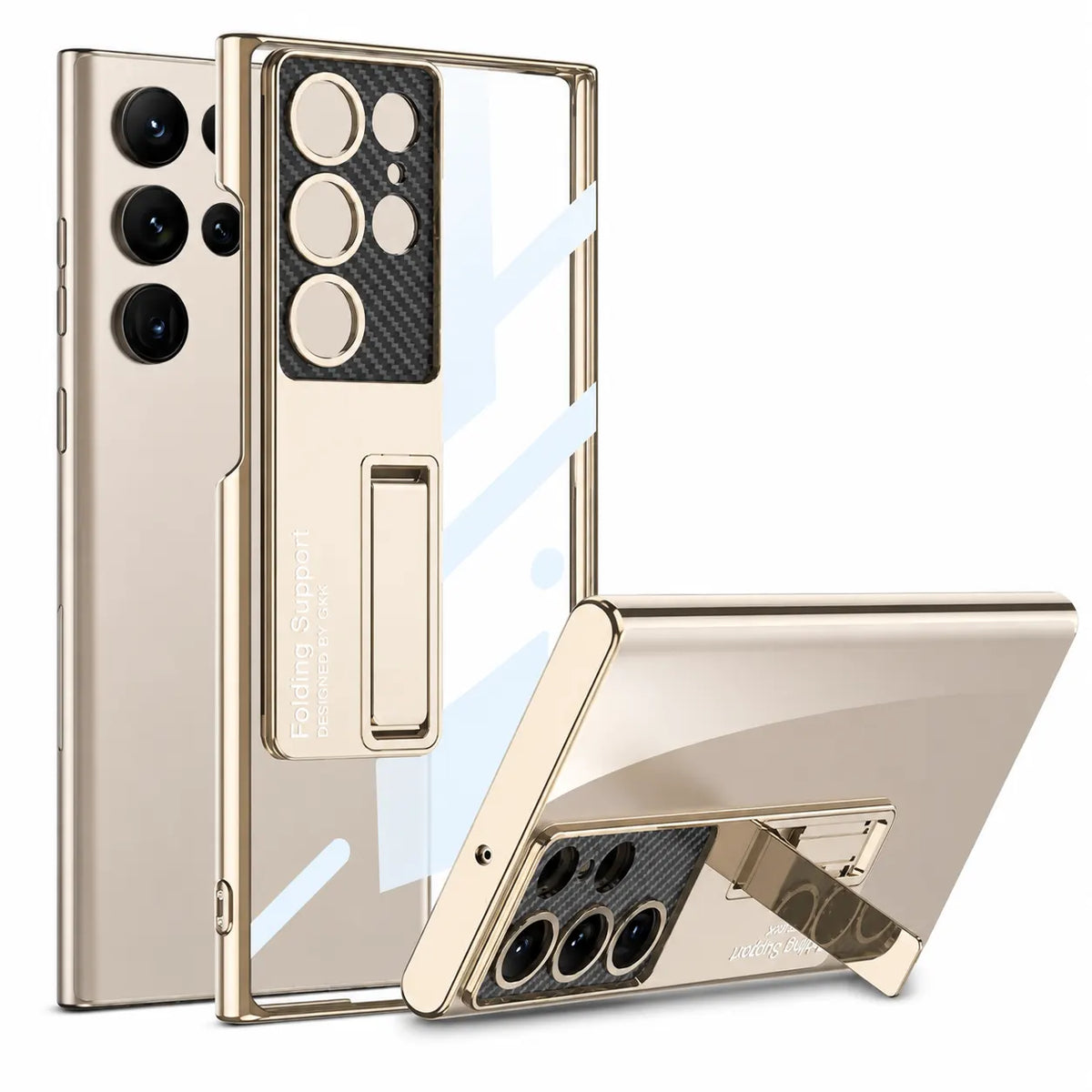 Chrome Edge Transparent Kickstand Case