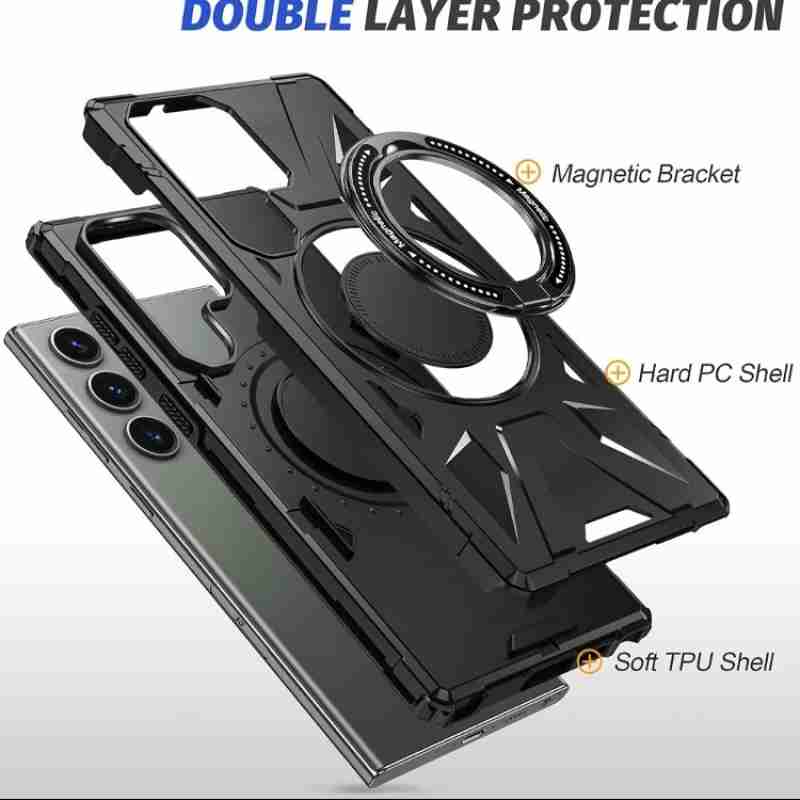 Shock Blocker MagSafe Bracket Case For Samsung Galaxy S24 Ultra.