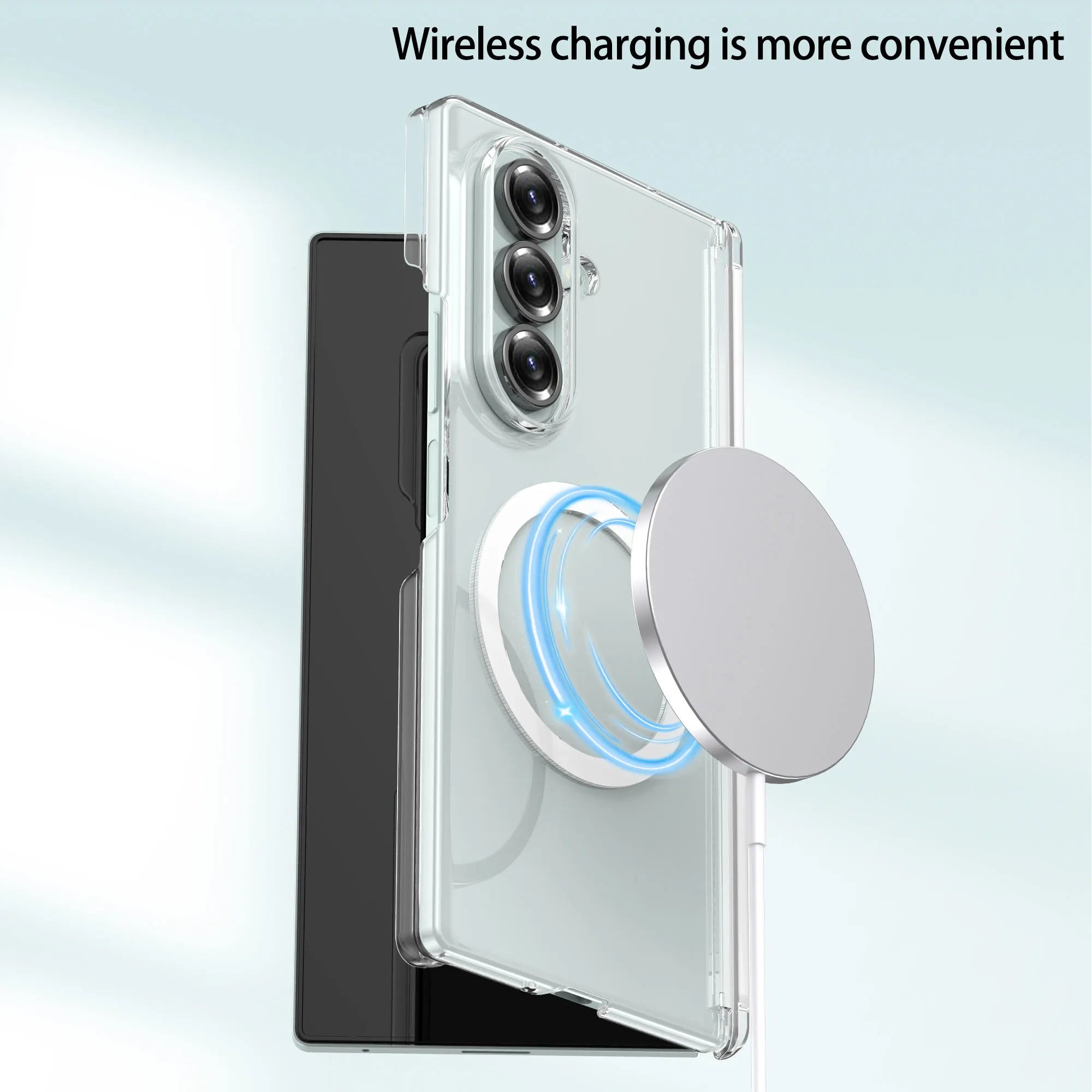 Galaxy Z Fold 7 Magnetic Clear Case with Hinge Protection