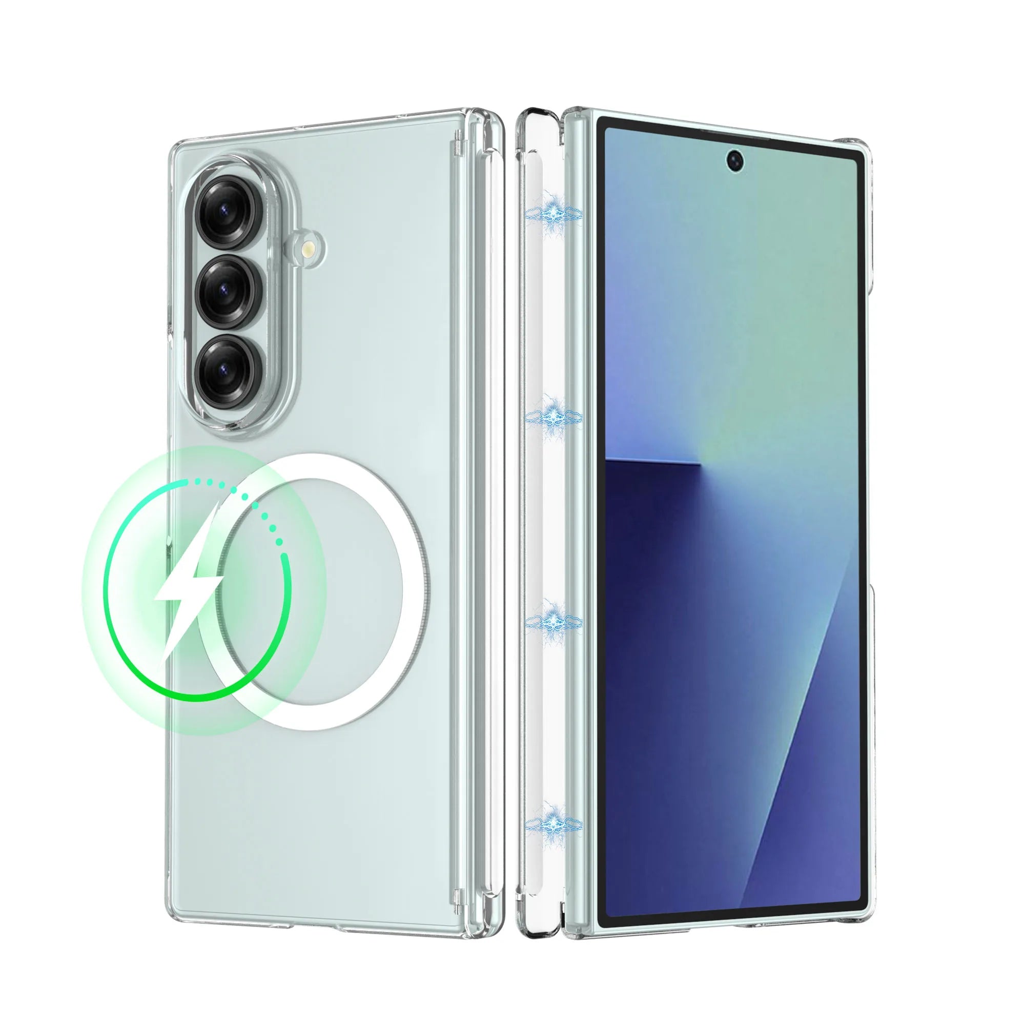 Galaxy Z Fold 7 Magnetic Clear Case with Hinge Protection