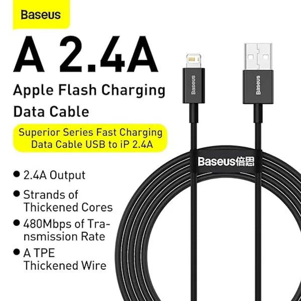 Superior Series Fast Charging Data Cable USB to IP 2.4A | M241 Micro USB Data & Charging Cable