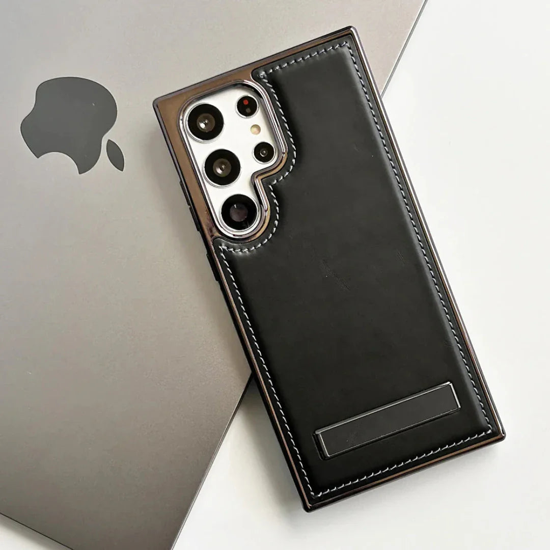 Premium High Quality Leather Royal Kickstand Case - Samsung.