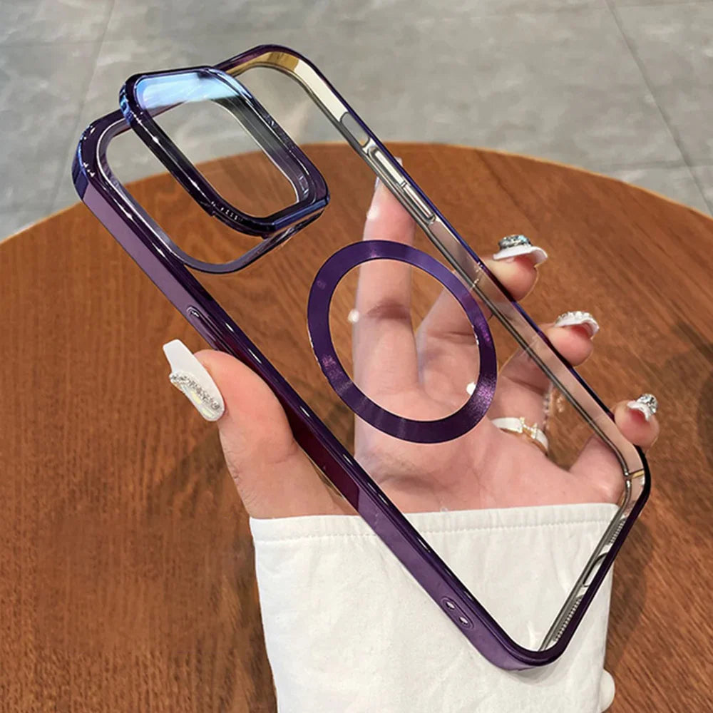 MagSafe Camera Protector Stand Case for iPhone - Luxury Style and Function