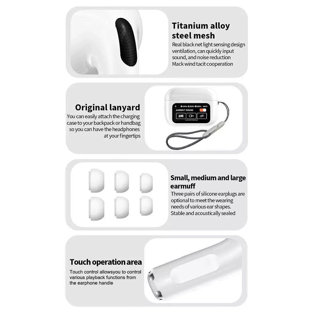 Ultimate Sound Experience: AirPods Pro 2 With Display, ANC & ENC.