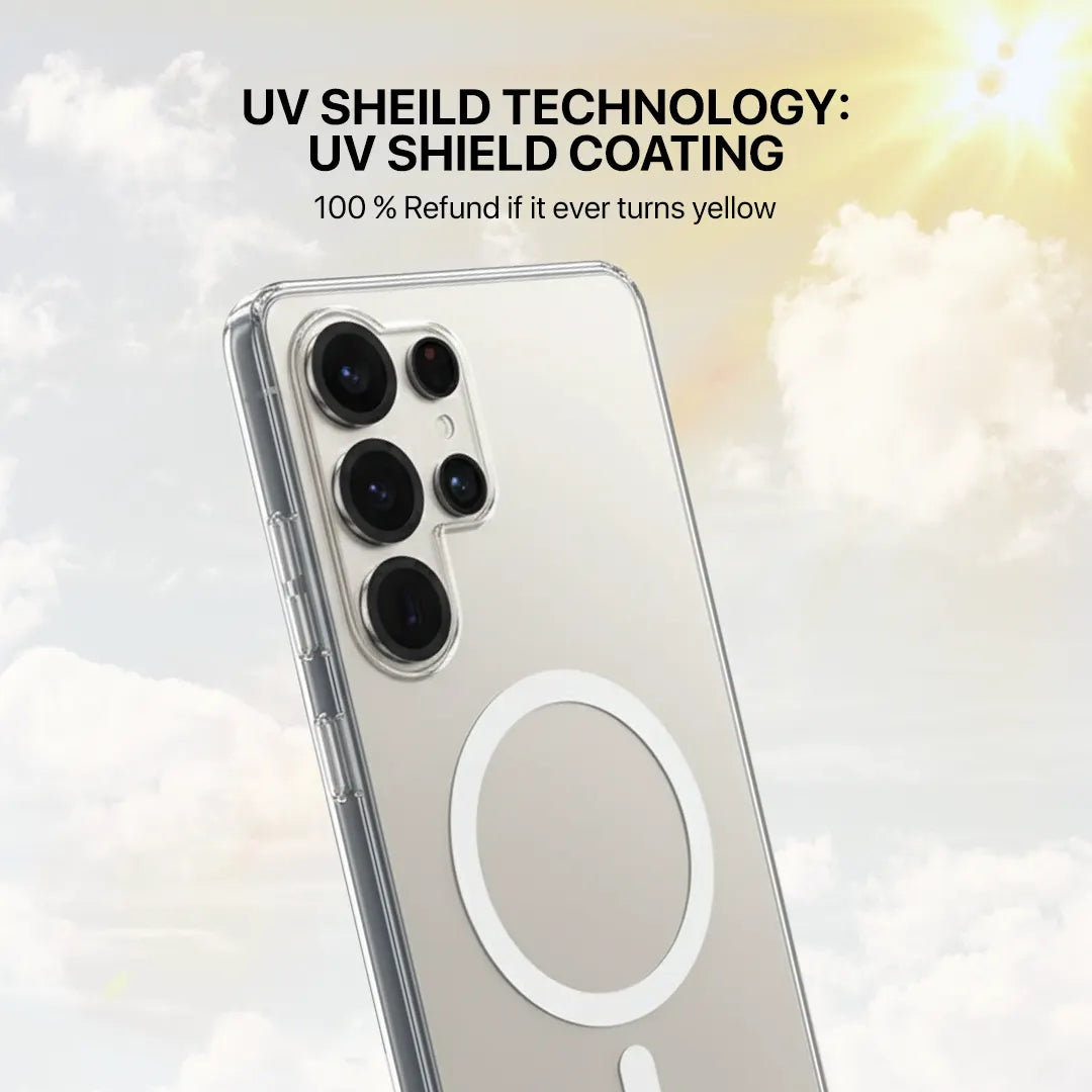 Shockproof clear case for Galaxy S22 with raised bezels