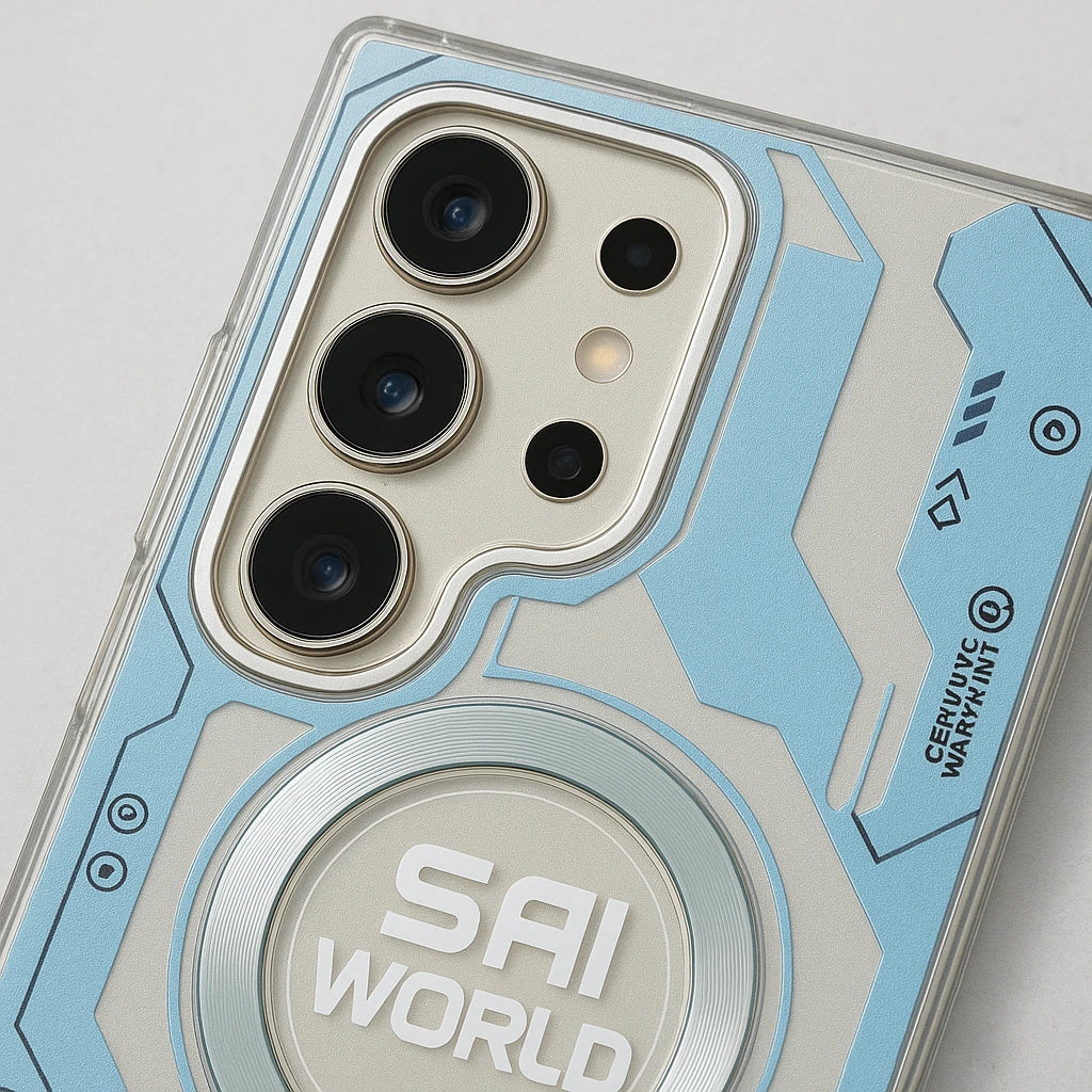 Slim Metaverse phone cover with precise cutouts