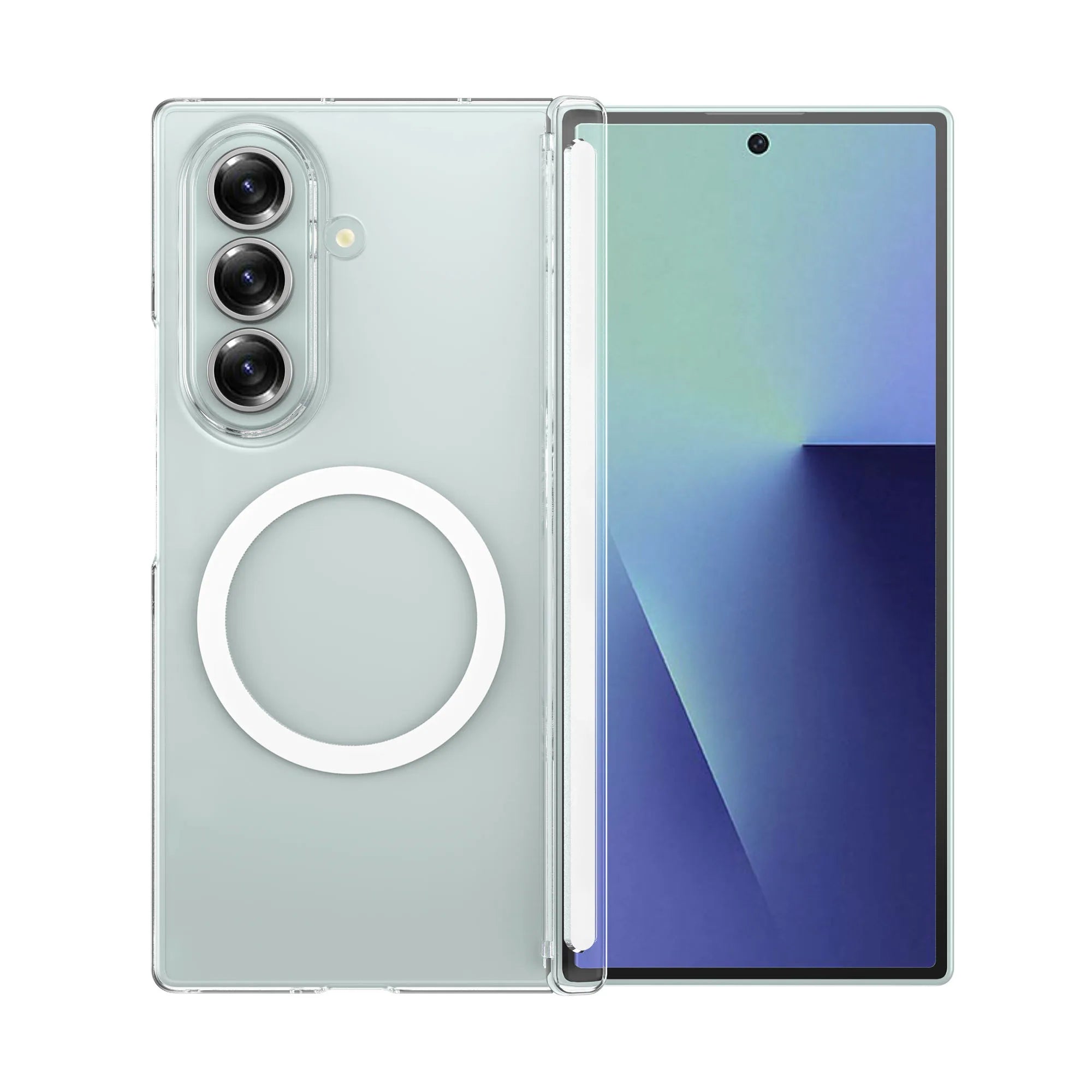 Galaxy Z Fold 7 Magnetic Clear Case with Hinge Protection