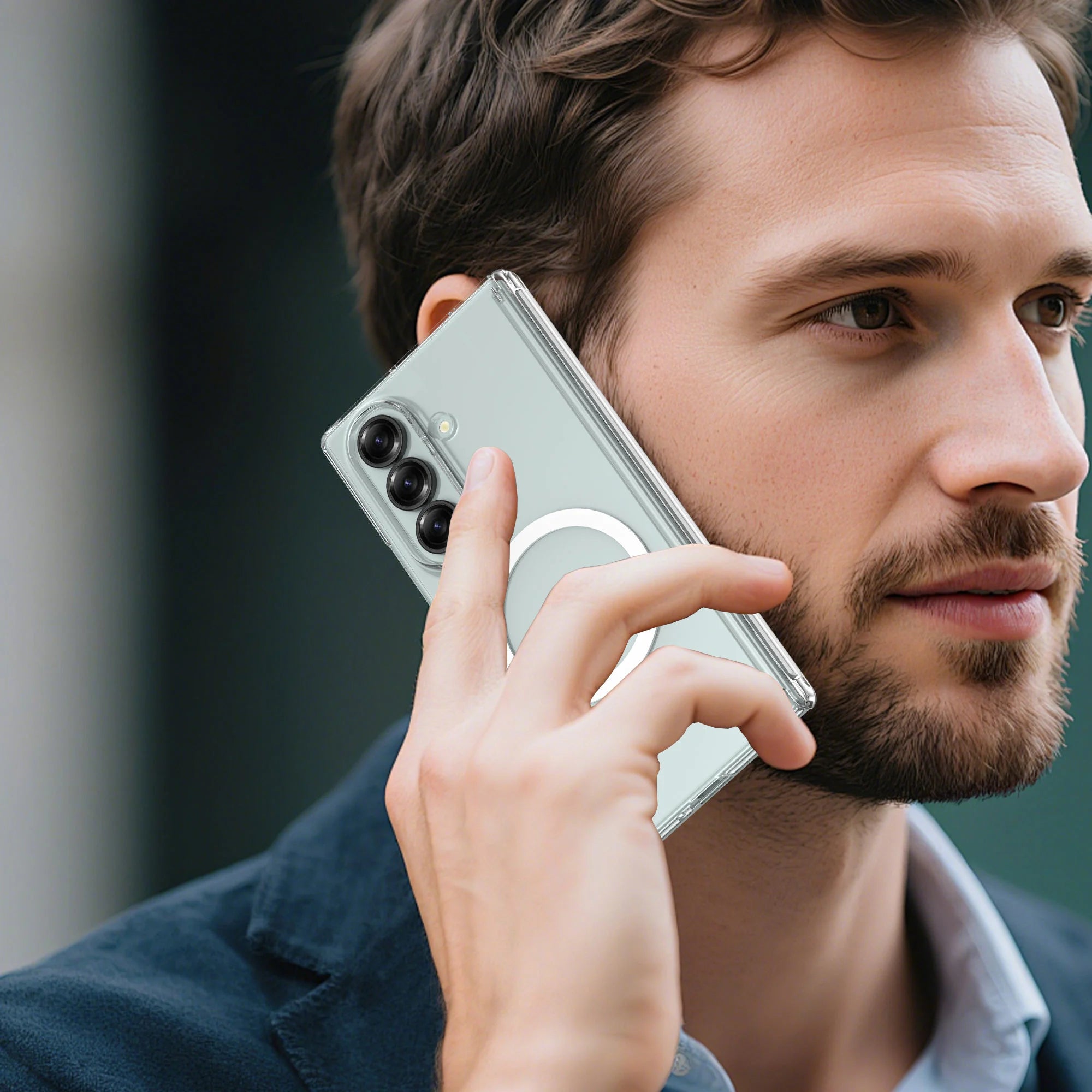 Galaxy Z Fold 7 Magnetic Clear Case with Hinge Protection