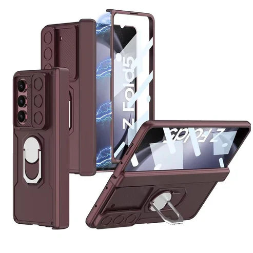 Samsung Galaxy Z Fold 5 Rugged Protective Case with Ring Holder.