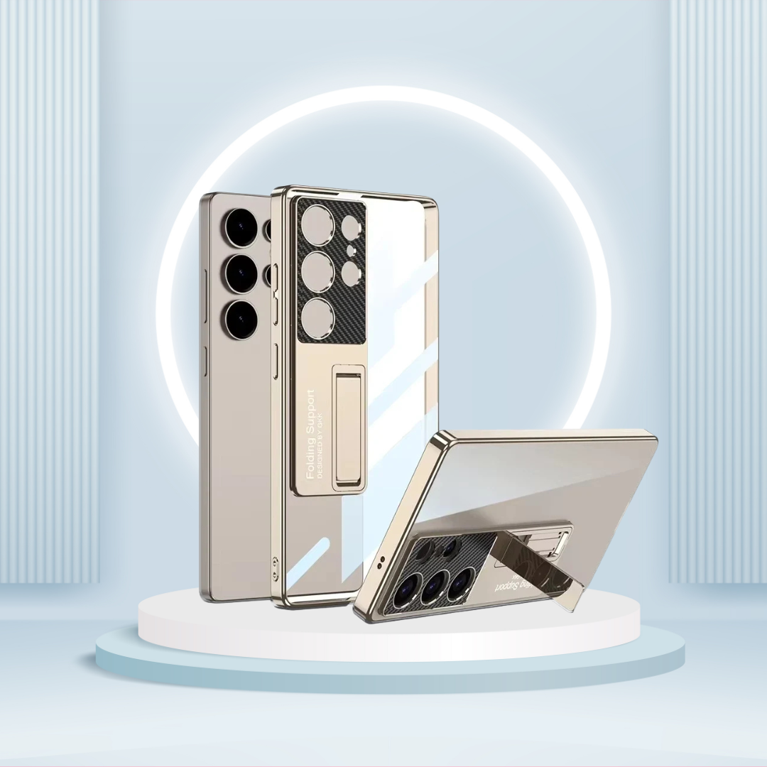 Chrome Edge Transparent Kickstand Case.